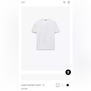 Zara Women’s White Short-Sleeved T-Shirt